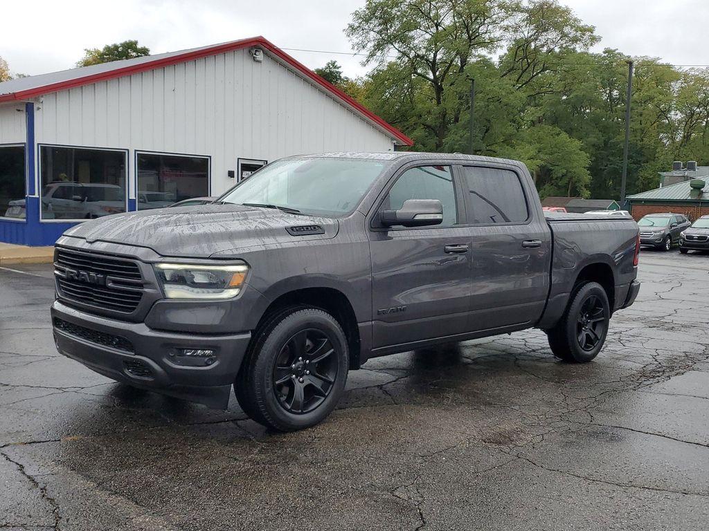 2020 Granite Crystal Metallic Clearcoat /Black RAM 1500 Big Horn Crew Cab SWB 4WD (1C6SRFFT0LN) with an 5.7L V8 OHV 16V engine, 8A transmission, located at 6064 Gull Rd, Kalamazoo, MI, 49048, (269) 222-0088, 42.328388, -85.512924 - <b>Summary</b><br>Auto Maxx's mission is to ensure all our customers have a positive auto buying experience and are completely satisfied with their new vehicle.Uconnect 12.0Inch with Navigation<br><br><b>Vehicle Details</b><br>This is one of the cleanest vehicles we have seen. Night Edition Uconnect - Photo #1