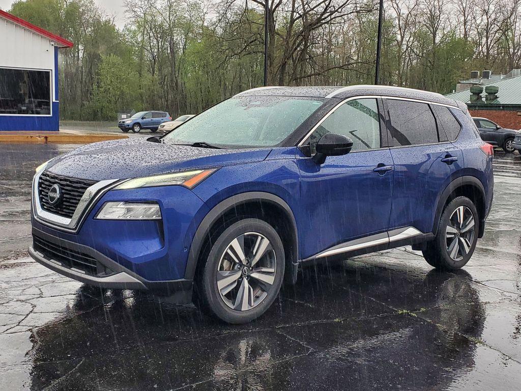 2023 Caspian Blue Metallic/Super Black /Charcoal Nissan Rogue SL AWD (JN8BT3CB0PW) with an 2.5L L4 DOHC 16V engine, CVT transmission, located at 6064 Gull Rd, Kalamazoo, MI, 49048, (269) 222-0088, 42.328388, -85.512924 - <b>Summary</b><br>NAVIGATION PACKAGE Power Moonroof SL PREMIUM PACKAGE<br><br><b>Vehicle Details</b><br>Discover the exceptional 2023 Nissan Rogue SL, now available with 0 miles, offering an outstanding blend of style, performance, and technology. Equipped with a robust 3-cylinder, 1.5L engine and a - Photo#1