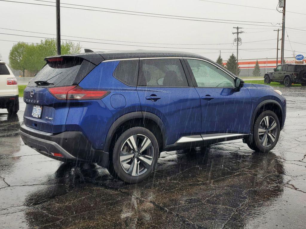 2023 Caspian Blue Metallic/Super Black /Charcoal Nissan Rogue SL AWD (JN8BT3CB0PW) with an 2.5L L4 DOHC 16V engine, CVT transmission, located at 6064 Gull Rd, Kalamazoo, MI, 49048, (269) 222-0088, 42.328388, -85.512924 - <b>Summary</b><br>NAVIGATION PACKAGE Power Moonroof SL PREMIUM PACKAGE<br><br><b>Vehicle Details</b><br>Discover the exceptional 2023 Nissan Rogue SL, now available with 0 miles, offering an outstanding blend of style, performance, and technology. Equipped with a robust 3-cylinder, 1.5L engine and a - Photo#3