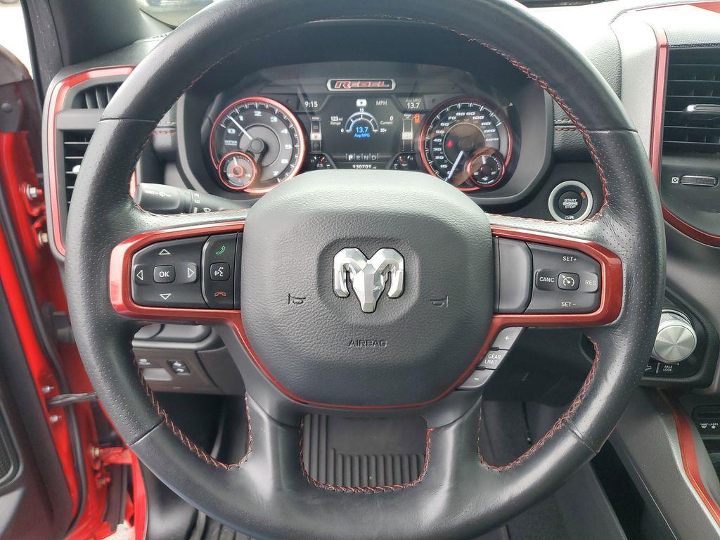 2019 Flame Red Clearcoat /Red/Black RAM 1500 Rebel Crew Cab SB 4WD (1C6SRFLT8KN) with an 5.7L V8 OHV 16V engine, 8A transmission, located at 6064 Gull Rd, Kalamazoo, MI, 49048, (269) 222-0088, 42.328388, -85.512924 - <b>Summary</b><br>Power Moonroof NAVIGATION PACKAGE<br><br><b>Vehicle Details</b><br>Discover the impressive capabilities of the 2019 Ram 1500 Rebel, a robust and reliable pickup designed to tackle any challenge with confidence. Equipped with a powerful V8, 5.7L engine, this 4WD powerhouse delivers - Photo#19
