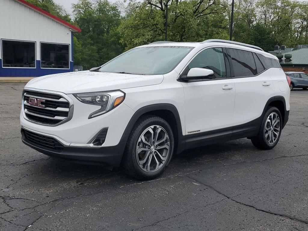 2021 Summit White /Brandy/Jet Black GMC Terrain SLT AWD (3GKALVEV6ML) with an 1.4L L4 DOHC 16V TURBO engine, 6A transmission, located at 6064 Gull Rd, Kalamazoo, MI, 49048, (269) 222-0088, 42.328388, -85.512924 - Discover the perfect blend of style, performance, and luxury with this stunning 2021 GMC Terrain SLT. This dynamic SUV is designed to elevate your driving experience with its impressive array of features and sophisticated design. Equipped with a robust AWD system, this GMC Terrain ensures confident - Photo#1