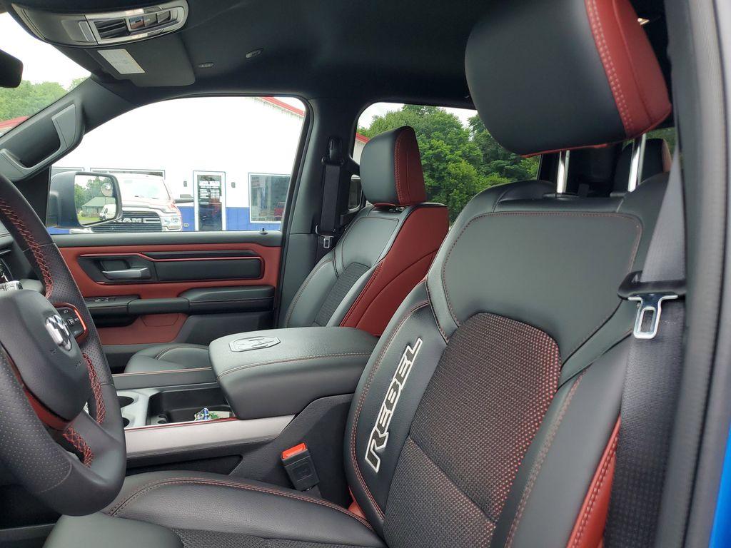 2025 Hydro Blue Pearlcoat /Red/Black RAM 1500 Rebel Crew Cab SB 4WD (1C6SRFLP8SN) with an 3.0L V6 DOHC 24V TURBO engine, 8A transmission, located at 6064 Gull Rd, Kalamazoo, MI, 49048, (269) 222-0088, 42.328388, -85.512924 - For sale: A lightly pre-owned 2025 Ram 1500 Rebel, ready to tackle any adventure with just 10,001 miles on the odometer. This powerful truck is equipped with a 6-cylinder, 3.0L engine and 4WD, offering you the performance and reliability you need both on and off the road.<br><br>Inside, you'll find - Photo#14