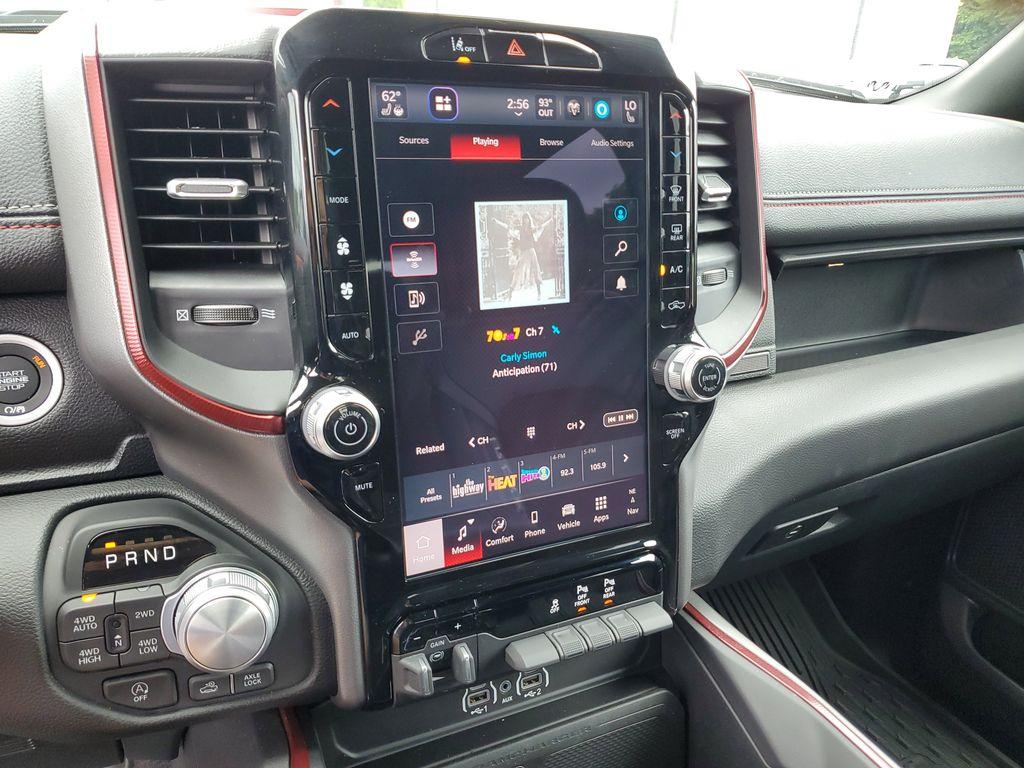 2025 Hydro Blue Pearlcoat /Red/Black RAM 1500 Rebel Crew Cab SB 4WD (1C6SRFLP8SN) with an 3.0L V6 DOHC 24V TURBO engine, 8A transmission, located at 6064 Gull Rd, Kalamazoo, MI, 49048, (269) 222-0088, 42.328388, -85.512924 - For sale: A lightly pre-owned 2025 Ram 1500 Rebel, ready to tackle any adventure with just 10,001 miles on the odometer. This powerful truck is equipped with a 6-cylinder, 3.0L engine and 4WD, offering you the performance and reliability you need both on and off the road.<br><br>Inside, you'll find - Photo#21