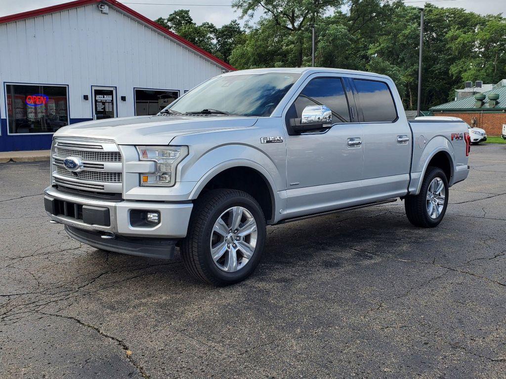 2017 Ingot Silver Metallic /Black Ford F-150 XLT SuperCrew 6.5-ft. Bed 4WD (1FTEW1EG0HF) with an 3.5L V6 TURBO engine, 6A transmission, located at 6064 Gull Rd, Kalamazoo, MI, 49048, (269) 222-0088, 42.328388, -85.512924 - <b>Vehicle Details</b><br>Introducing the exceptional 2017 Ford F-150 Platinum, now available at our trusted dealership. This remarkable vehicle is the epitome of power, versatility, and luxury, making it a top choice for truck enthusiasts. With only 57,838 miles on the odometer, this pre-owned gem - Photo #1